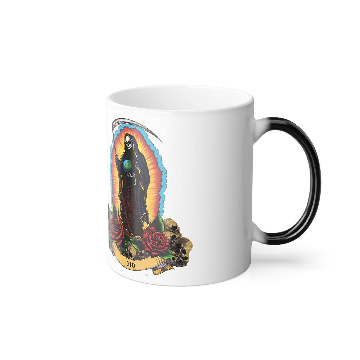 Holy Death with Blue Halo Color Morphing Mug, 11oz