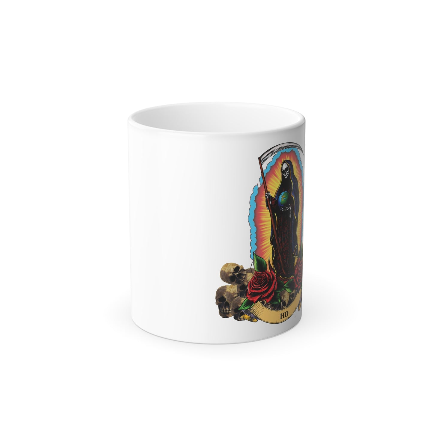 Holy Death with Blue Halo Color Morphing Mug, 11oz