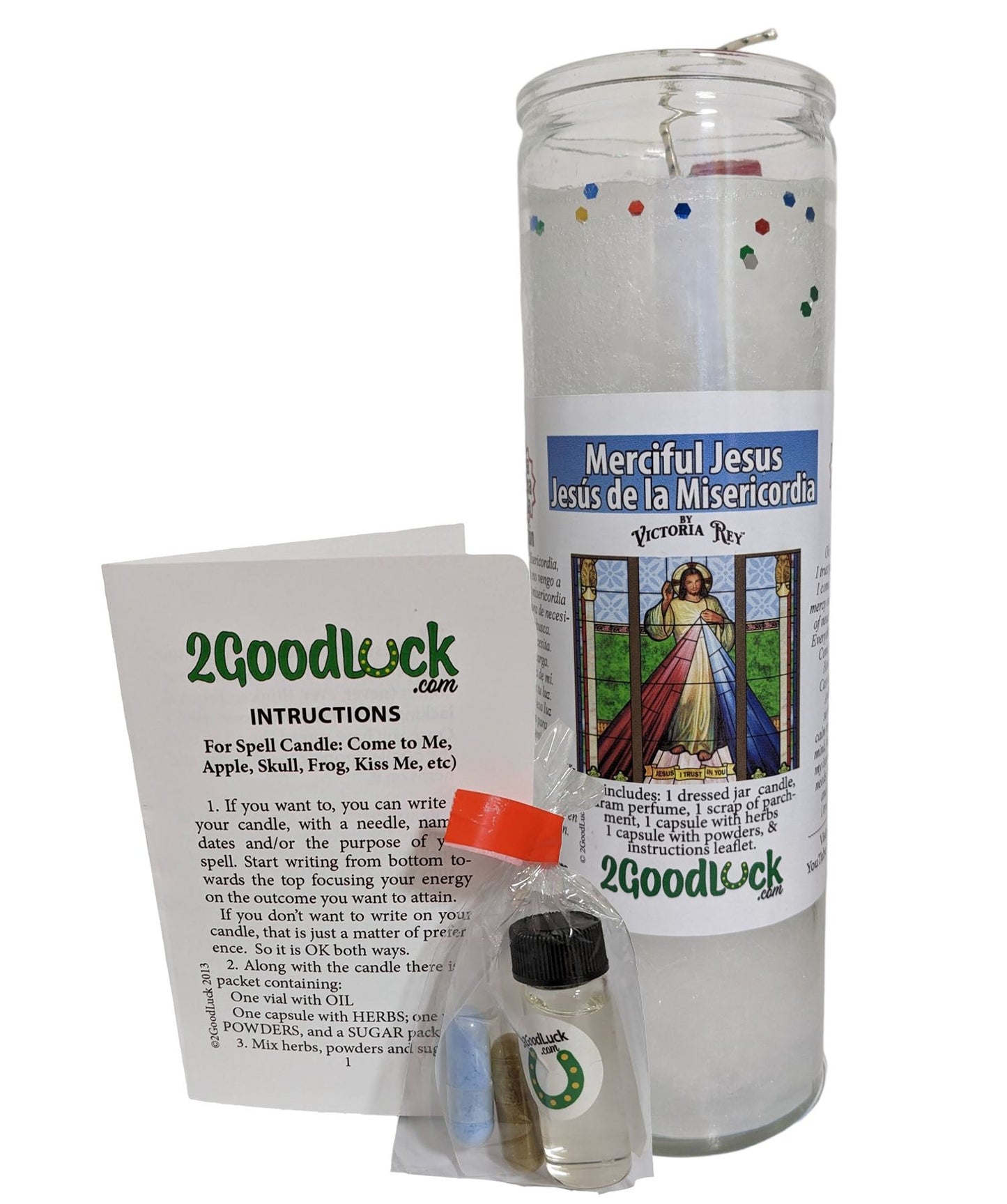 Merciful Jesus Dressed Candle Kit - Jesus De La Misericordia