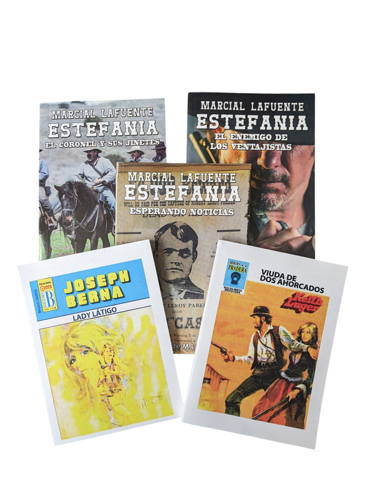 “Justicia de Pistolero” Set de Cinco Novelas Por Marcial Lafuente Estefania y otros autores
