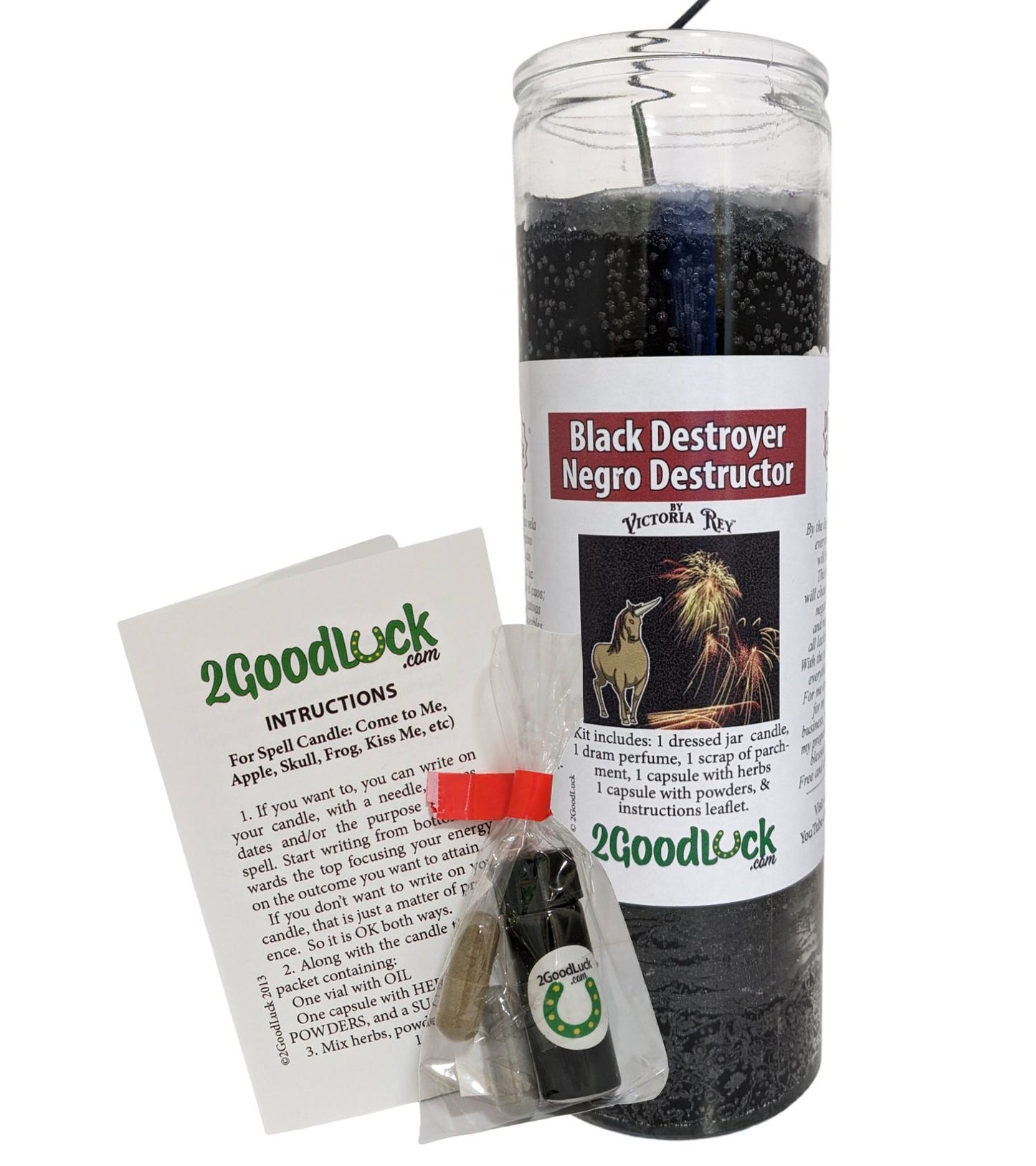 Black Destroyer Dressed Candle Kit - Negro Destructor