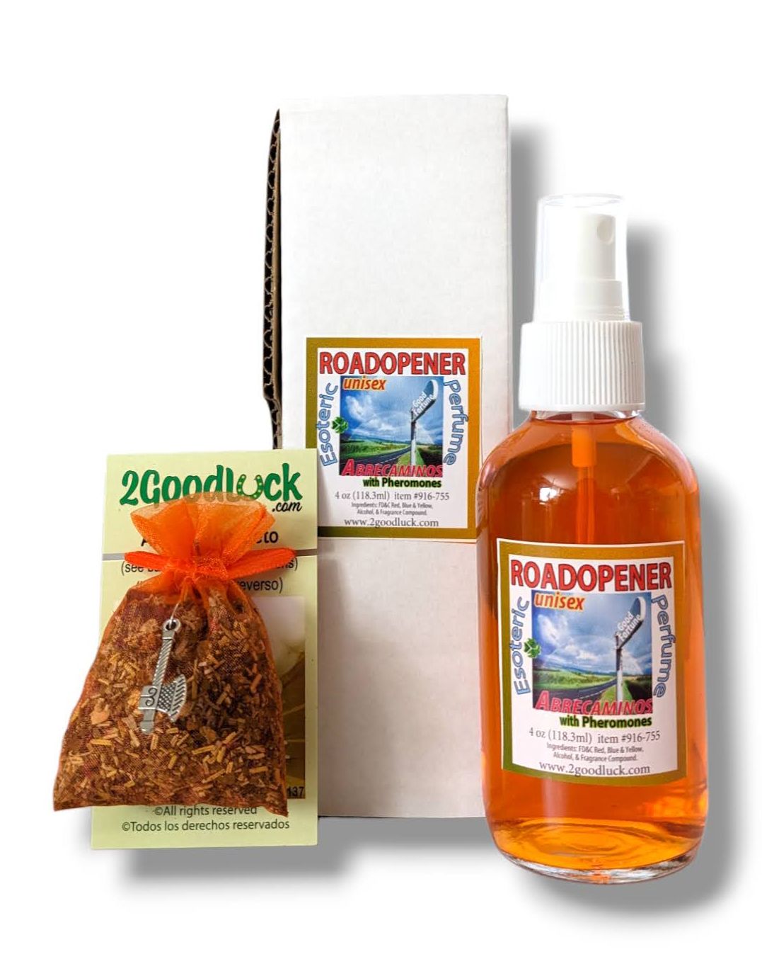 Road Opener "Abre Camino" Spiritual Unisex Perfume with Pheromones and Amulet