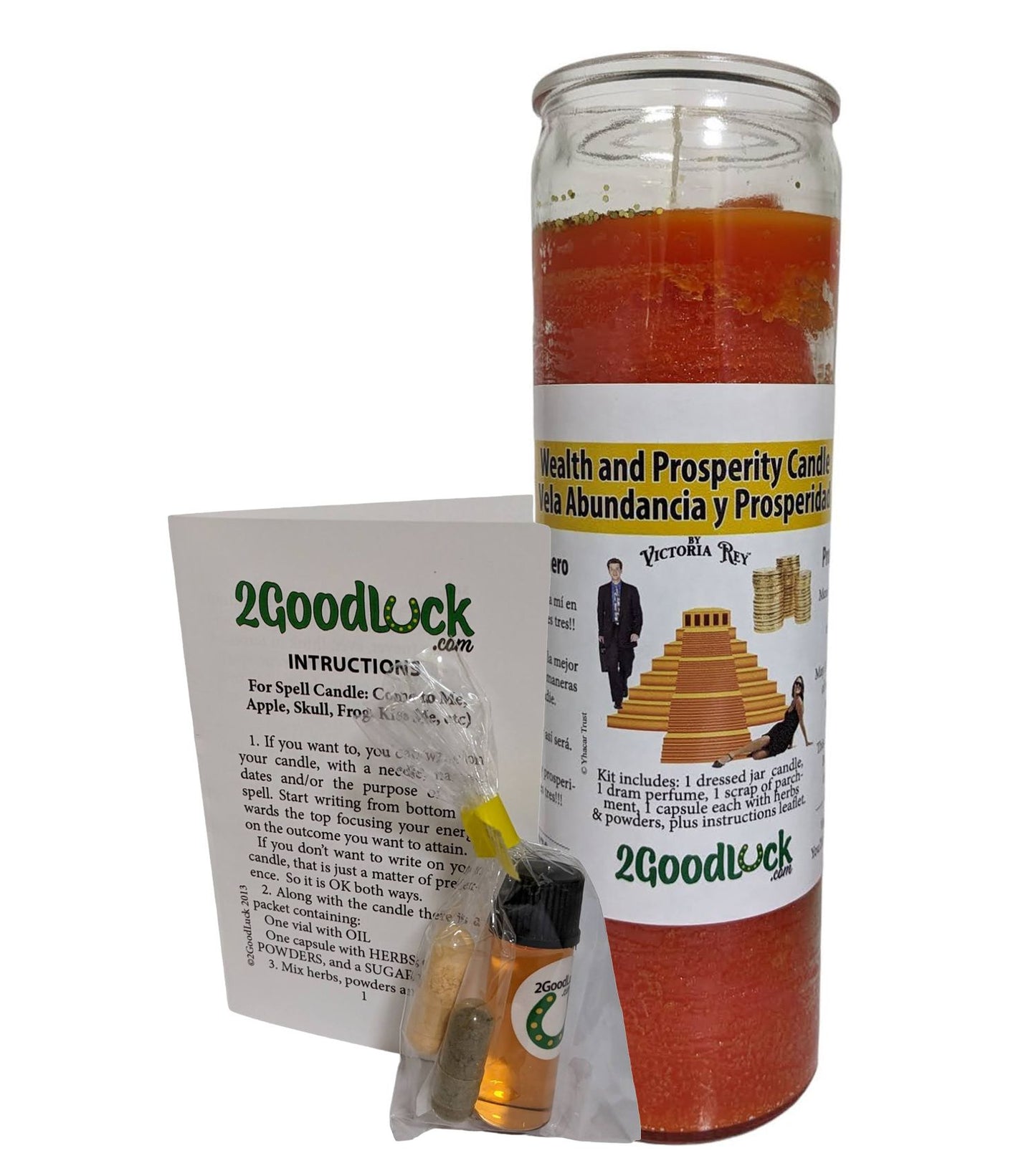 Wealth and Prosperity Dressed Candle Kit - Abundancia Y Prosperidad