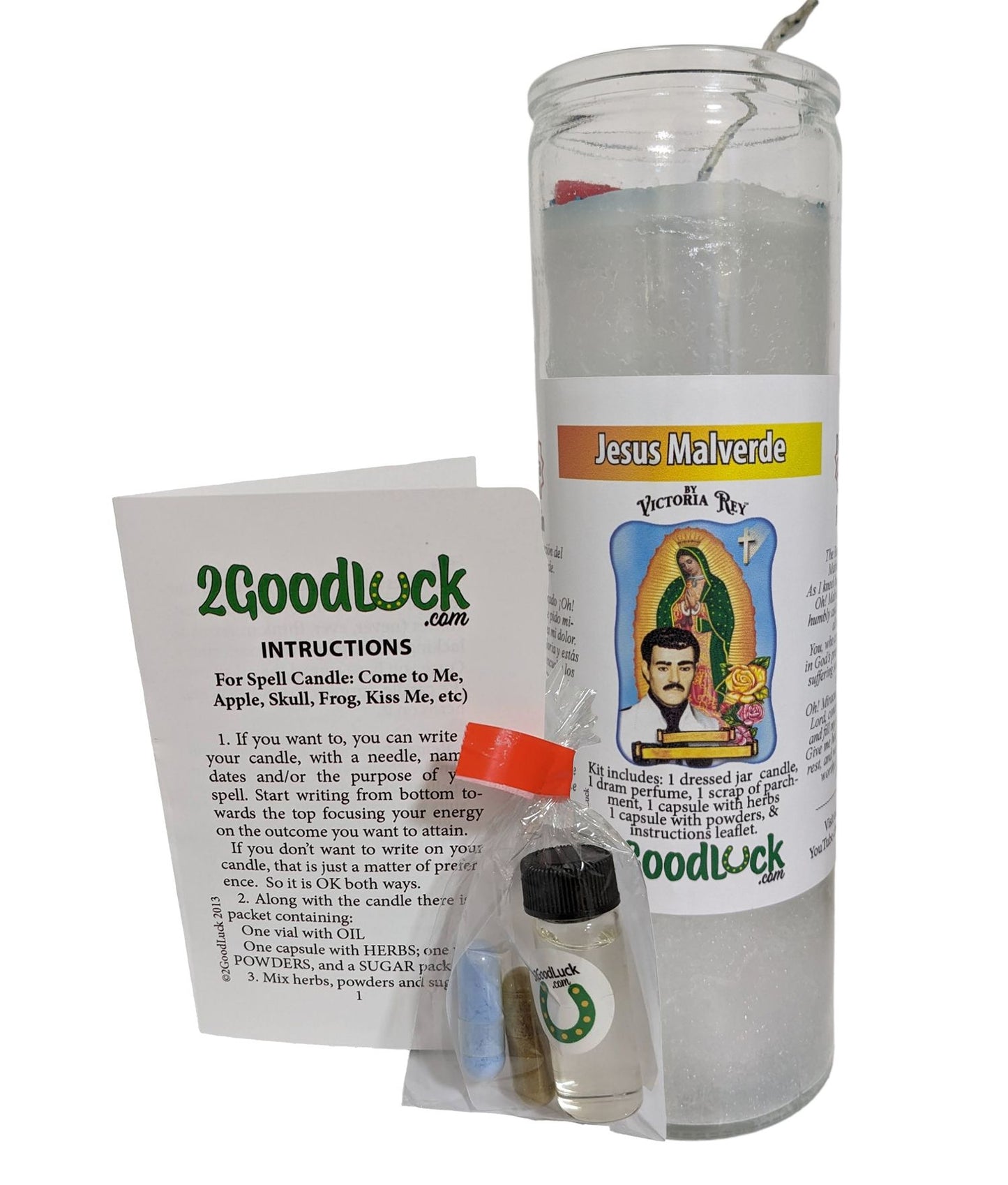 Jesus Malverde Dressed Candle Kit