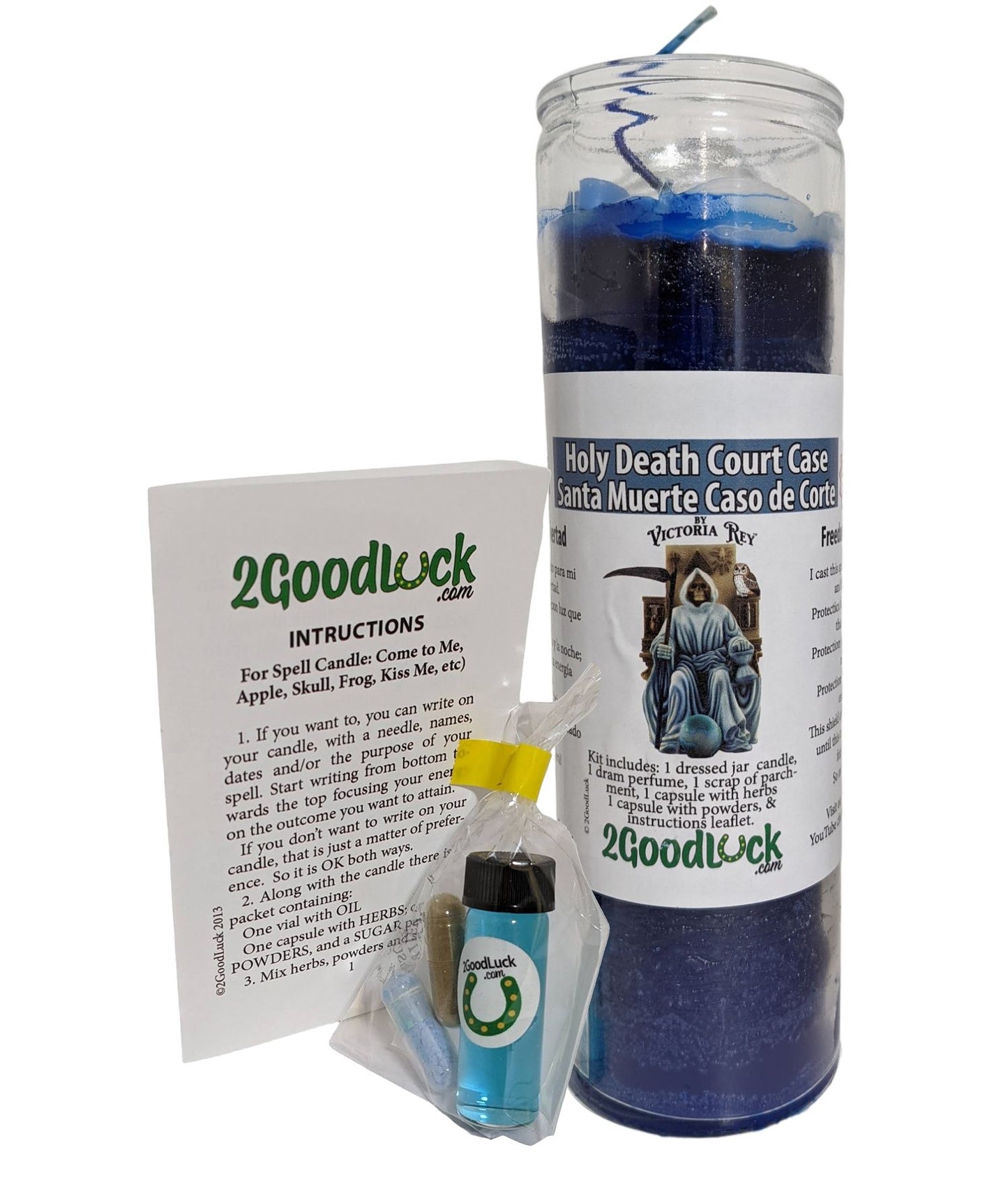 Holy Death Court Case Dressed Candle Kit - Santa Muerte Caso de Corte