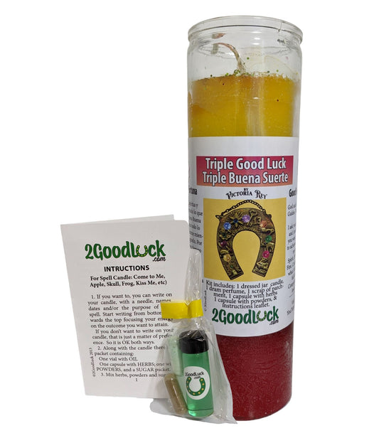 Triple Good Luck Dressed Candle Kit - Triple Suerte