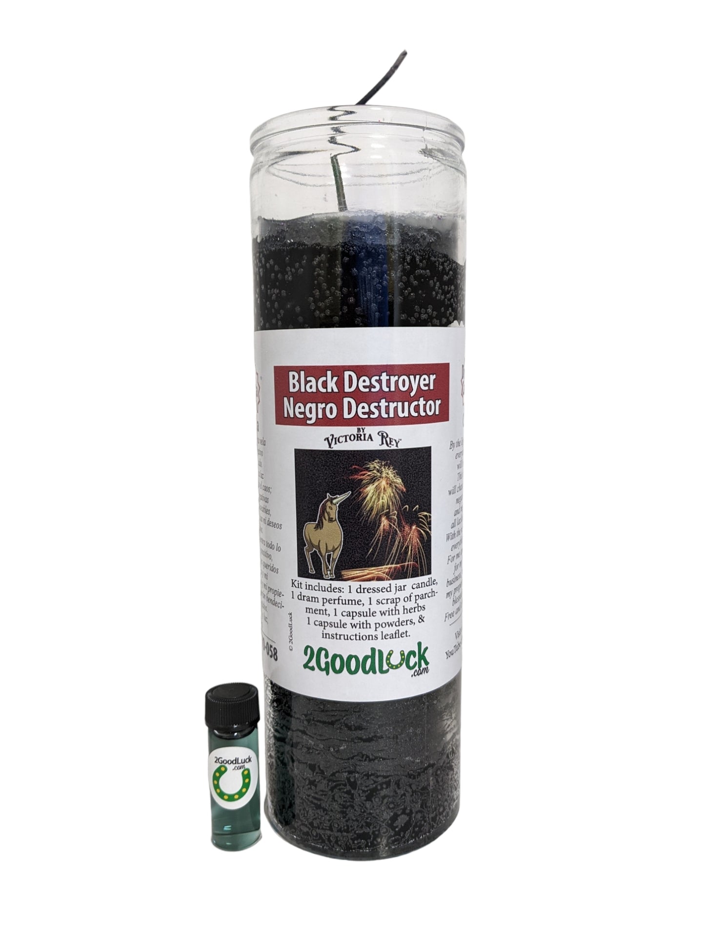 Black Destroyer Dressed Candle Kit - Negro Destructor