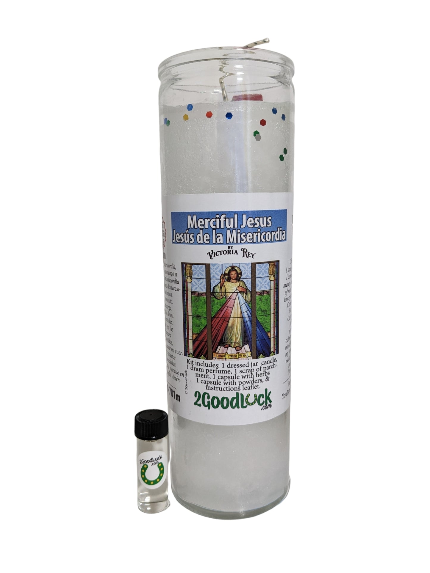 Merciful Jesus Dressed Candle Kit - Jesus De La Misericordia