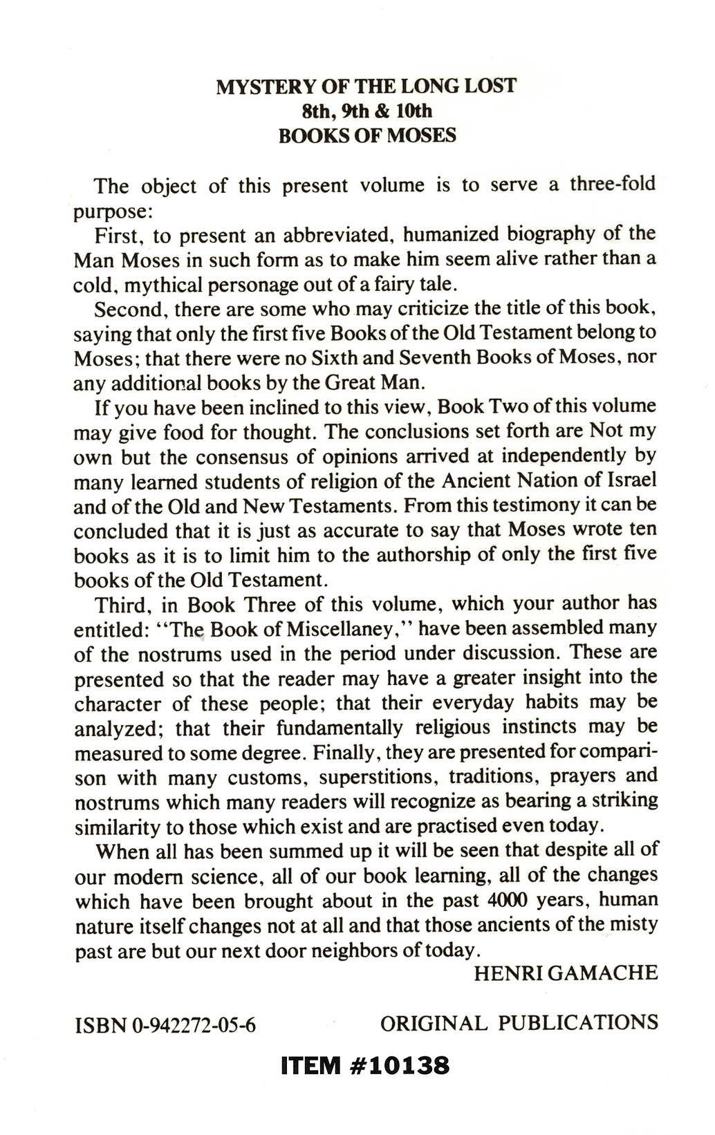 The 8th 9th and 10th Books of Moses