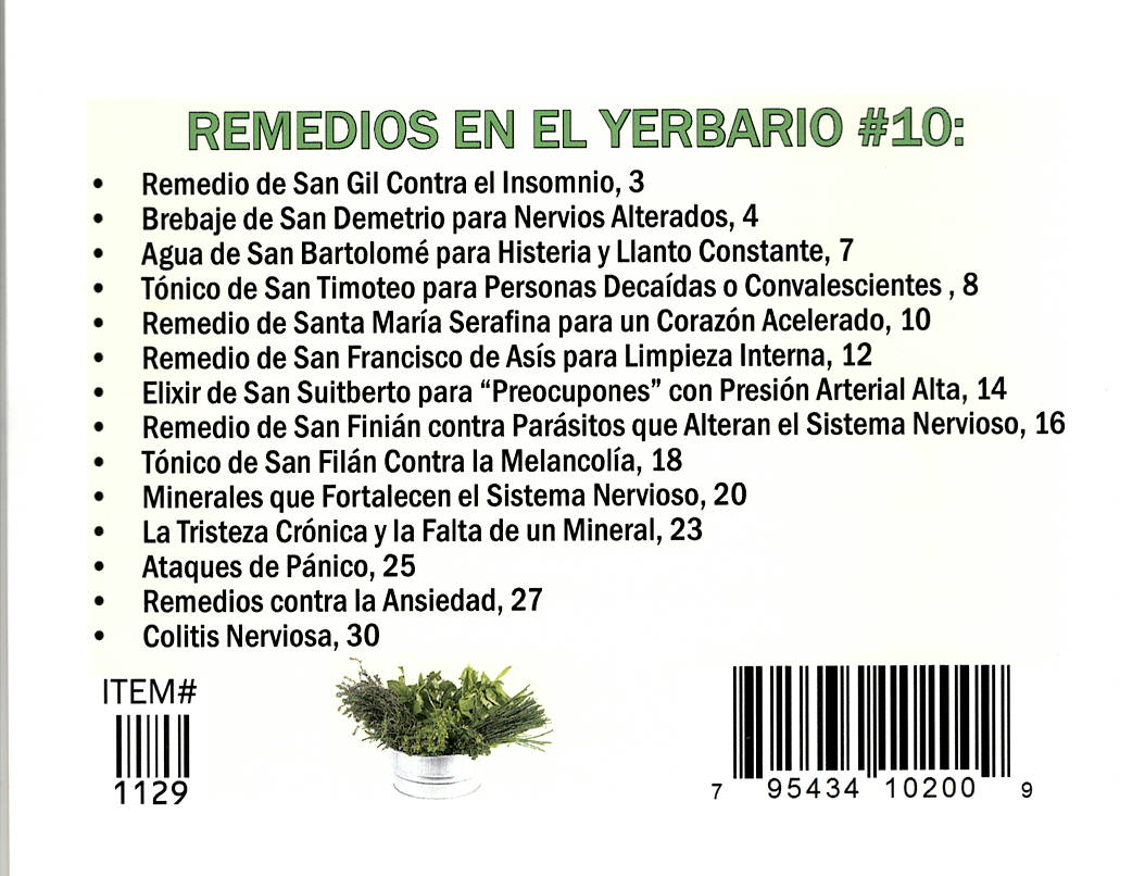 Yerbario Problemas del Sistema Nervioso, por Sylvia Carlock