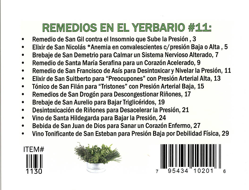 Yerbario Presíón Arterial Alta o Baja, por Sylvia Carlock