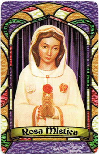 Mystic Rose Bilingual Prayer card / Estampa Rosa Mística - 2GoodLuck & My Jaguar Books