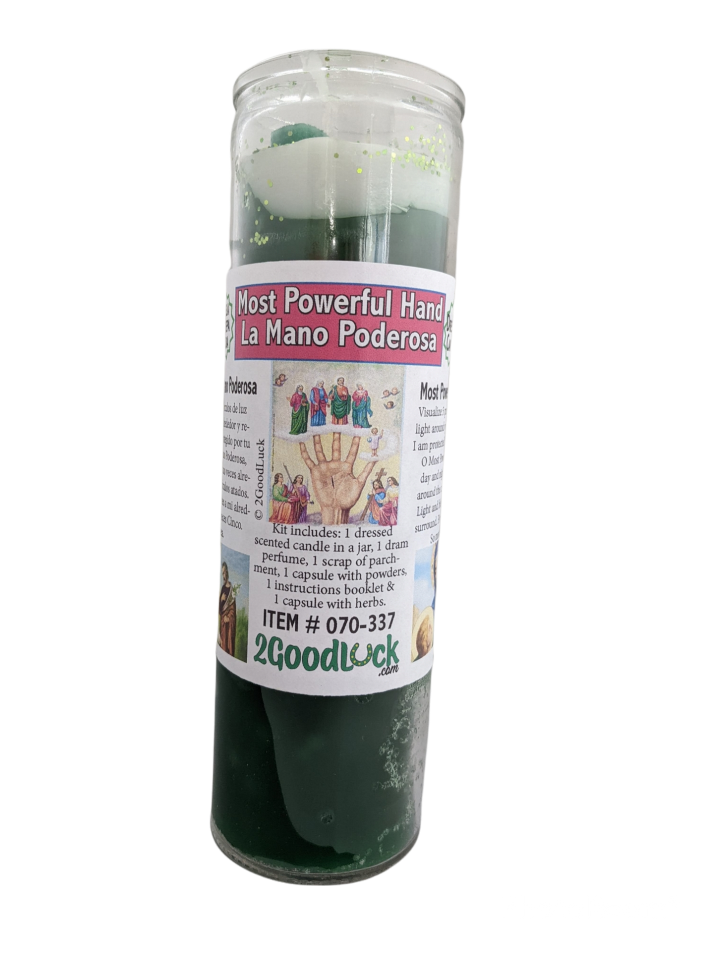 Most Powerful Hand 7 Colors Dressed Candle Kit - Mano Poderosa 7 Colores