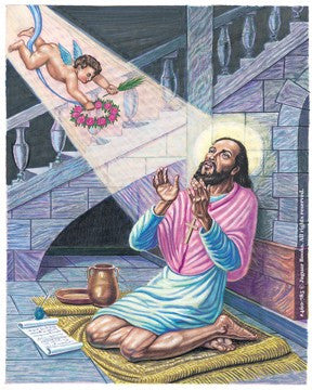 St. Alejo Postcard with Prayer on the back - 2GoodLuck & Jaguar Books