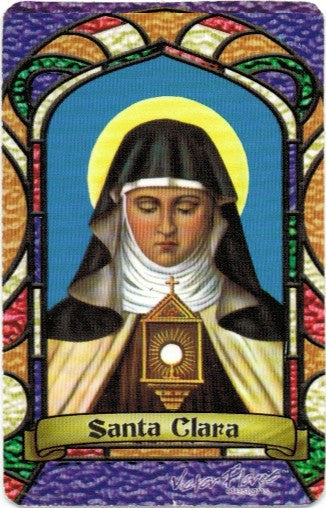 St. Clara Bilingual Prayer card - 2GoodLuck & My Jaguar Books