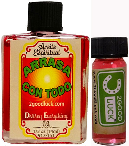 Destroy Everything, Spiritual Oil With 1 Dram Perfume Set  / Aceite Espiritual Arrasa Con Todo