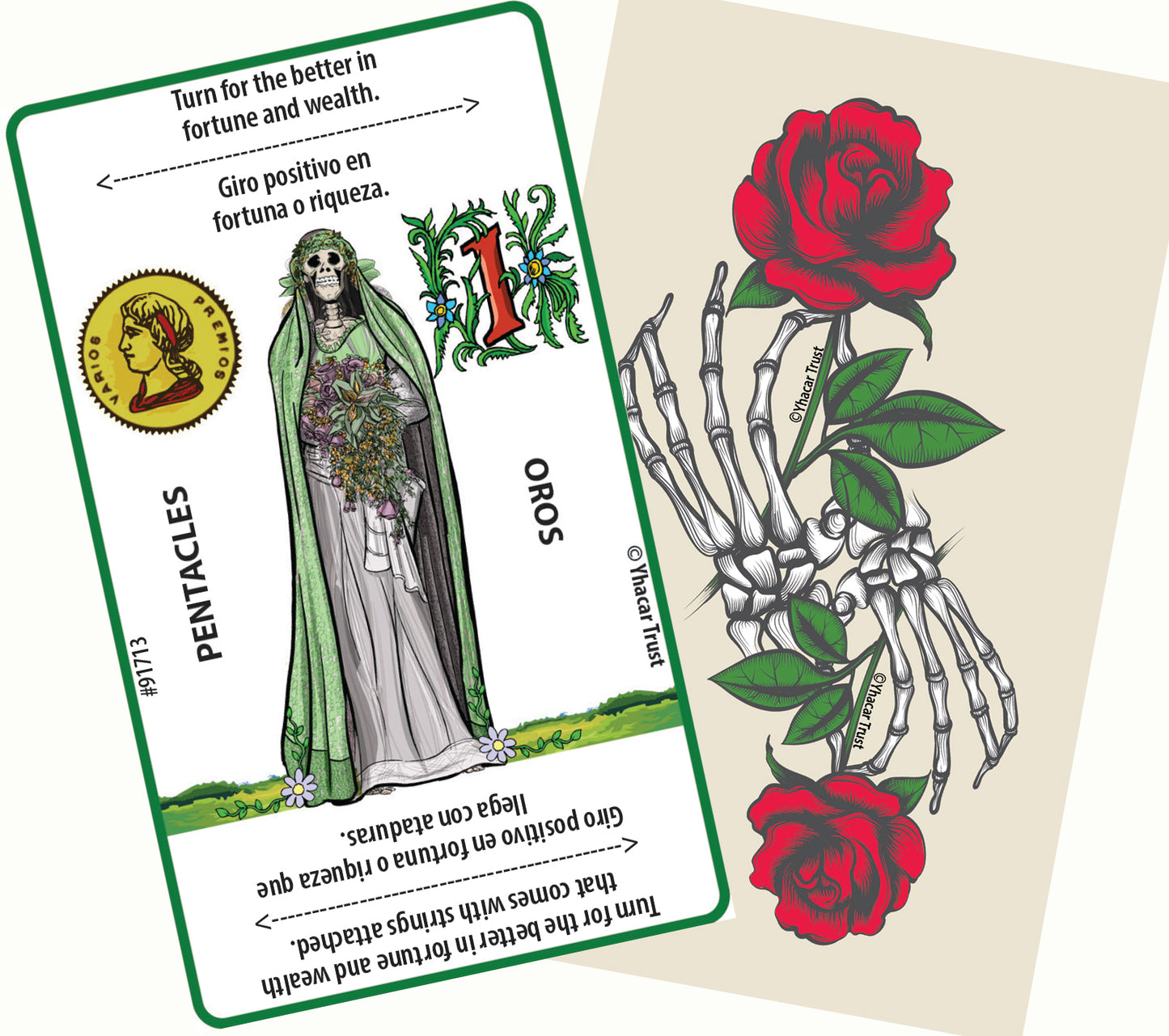 Baraja Bruja de la Santa Muerte, Libro Más 48 Cartas con Interpretaciones