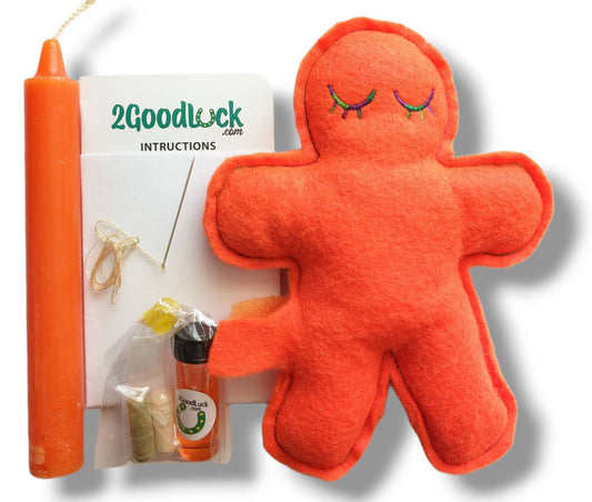 Wealth & Prosperity Orange Poppet / Voodoo Doll Kit