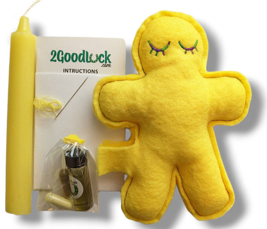 Spirituality & Illumination Yellow Poppet / Voodoo Doll Kit