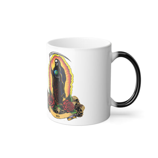 Holy Death With Yellow Halo Color Morphing Mug, 11oz