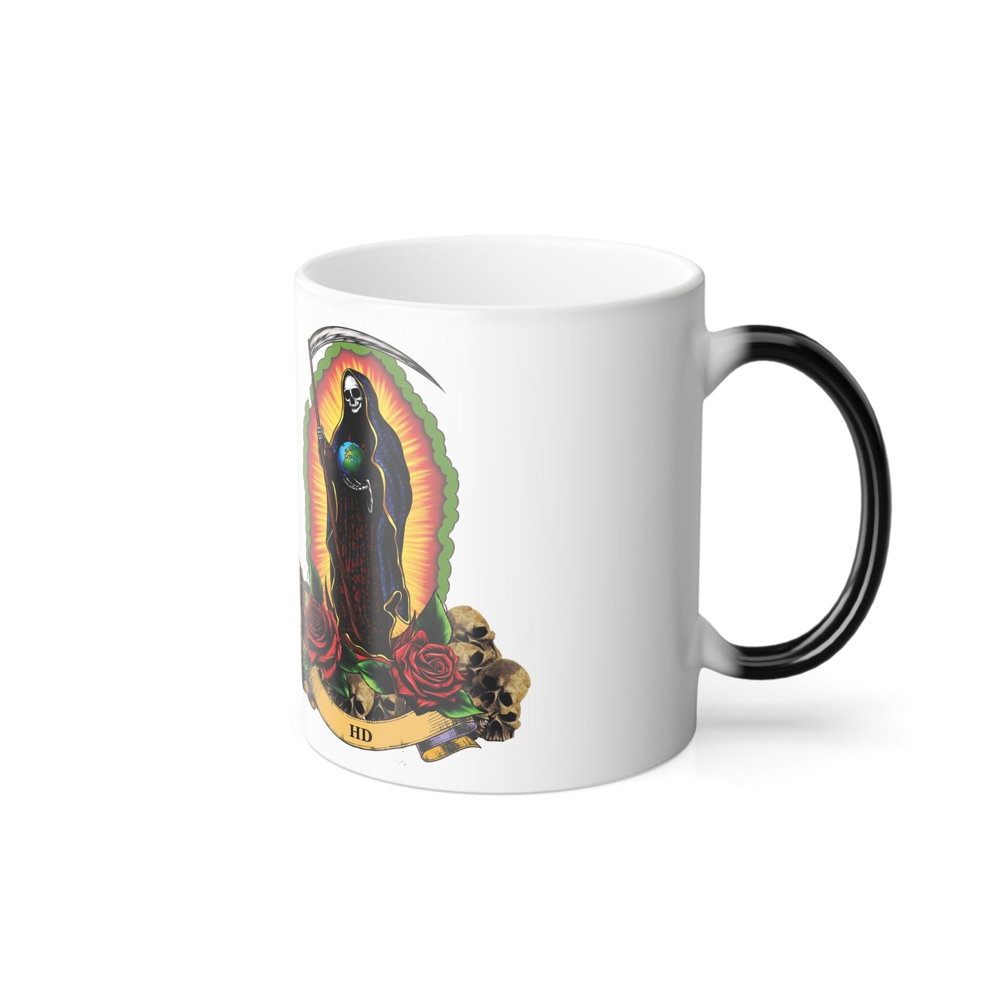 Holy Death with Green Halo Color Morphing Mug, 11oz