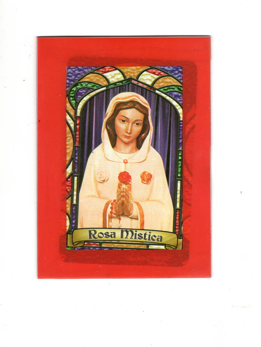 Mystic Rose Bilingual Prayer Card / Estampa Rosa Mística