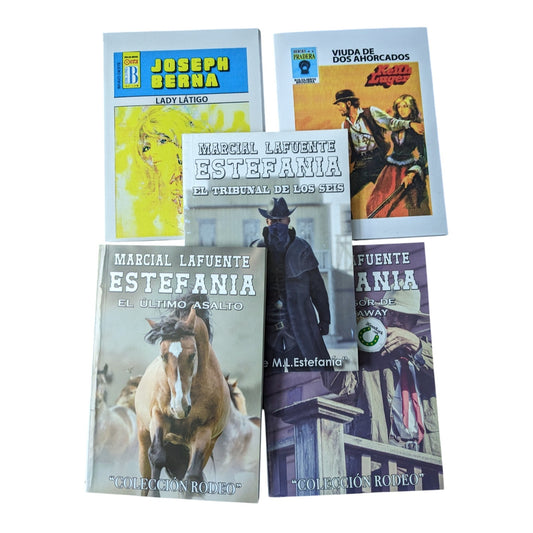 “Justicia de Pistolero” Set de Cinco Novelas Por Marcial Lafuente Estefania y otros autores