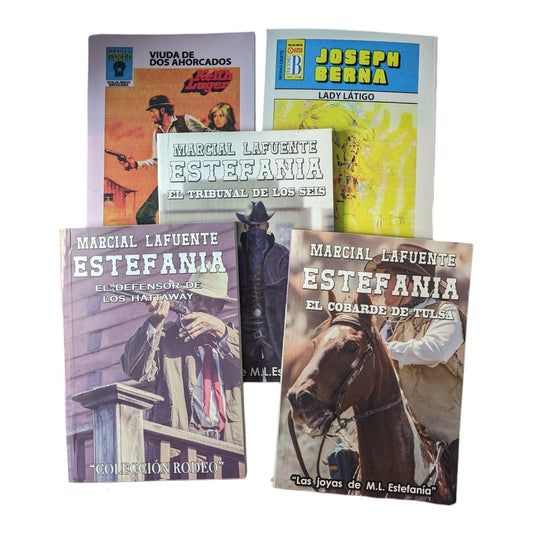 “Justicia de Pistolero” Set de Cinco Novelas Por Marcial Lafuente Estefania y otros autores