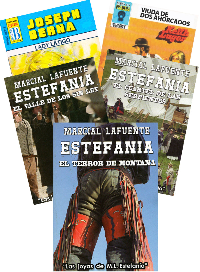 “Justicia de Pistolero” Set de Cinco Novelas Por Marcial Lafuente Estefania y otros autores