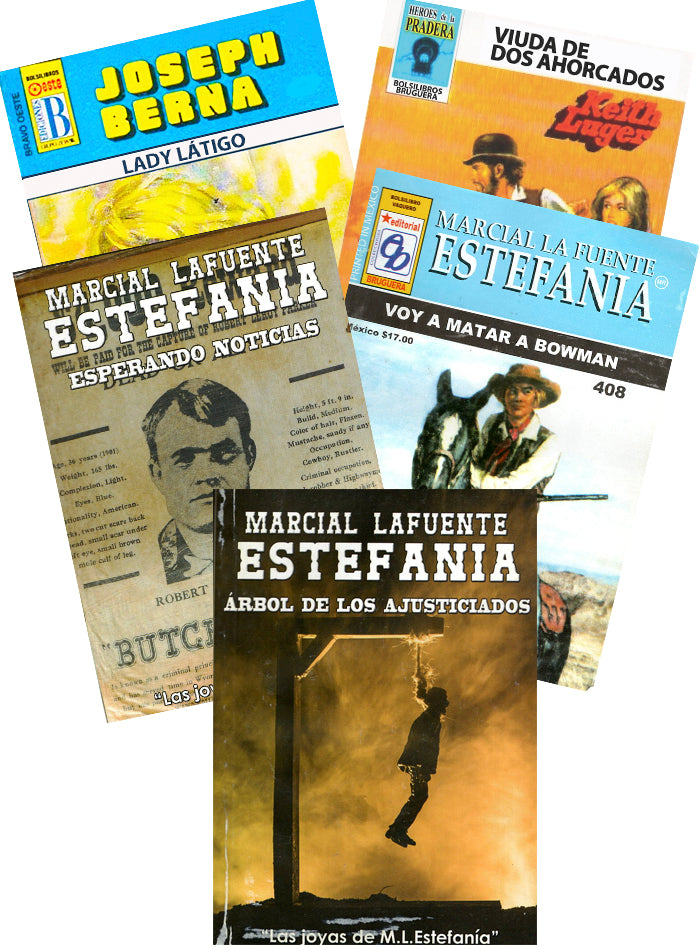 “Justicia de Pistolero” Set de Cinco Novelas Por Marcial Lafuente Estefania y otros autores