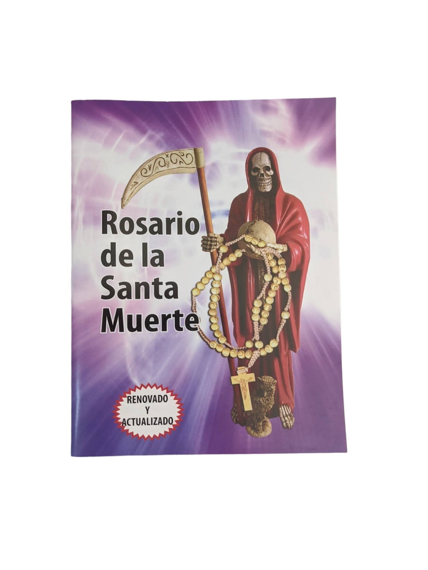 Beautiful Holy Death Rosary with Prayer Book in Spanish and in English. Hermoso Rosario de la Santa Muerte.