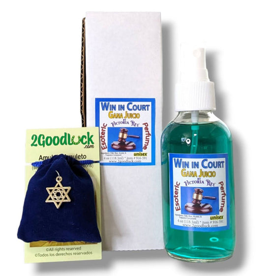 Win in Court (Caso de Corte) Spiritual Unisex Perfume with Pheromones and Amulet