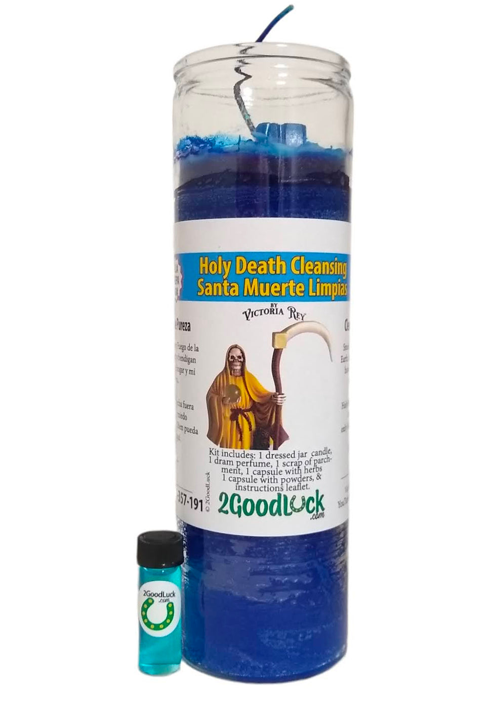 Holy Death Cleansing Dressed Candle Kit - Santa Muerte Limpias