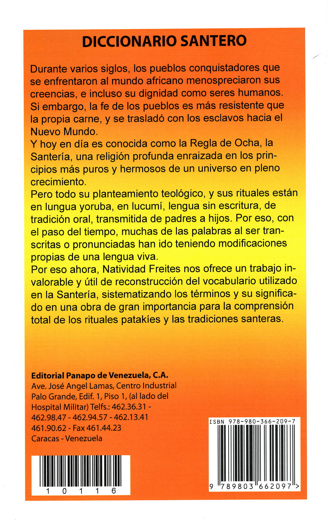 Diccionario Santero por Natividad Freites