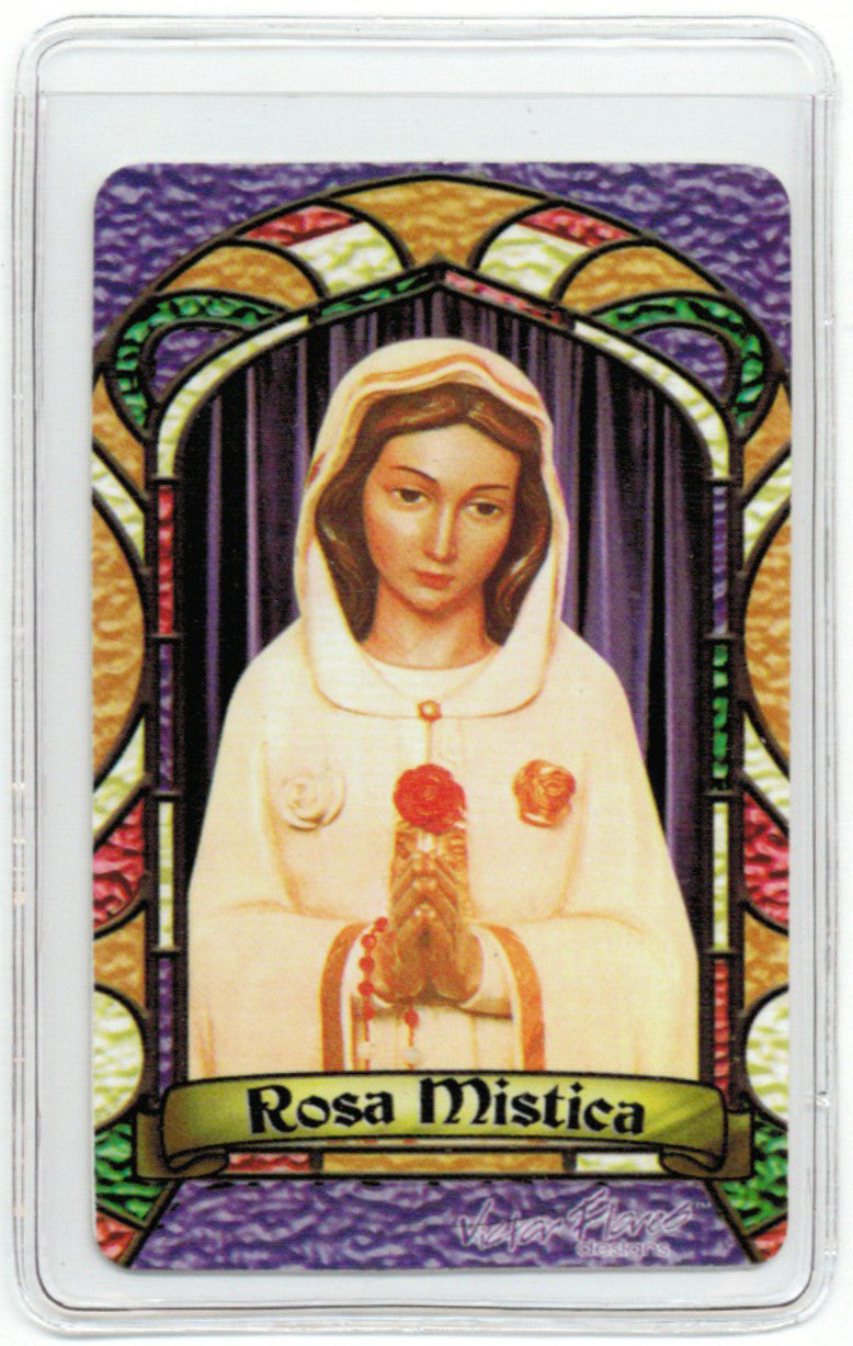 Mystic Rose Bilingual Prayer card / Estampa Rosa Mística - Jaguar Books - 2