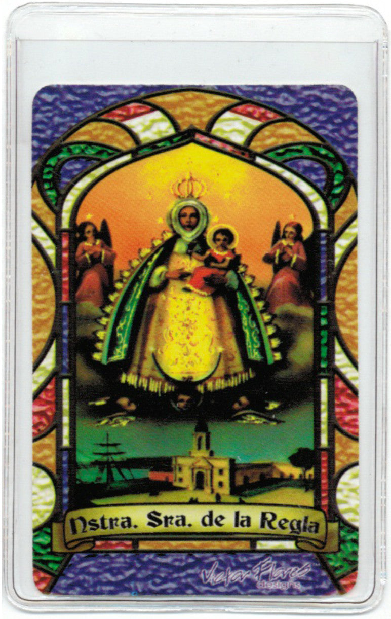 Our Lady of Regla Bilingual Prayer card / Estampa de la Virgen de Regla - Jaguar Books - 2