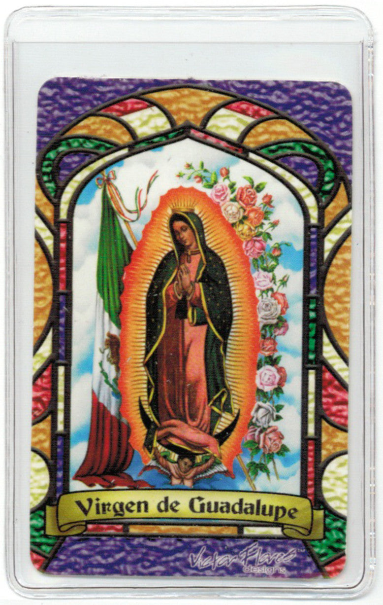 Virgin of Guadalupe Bilingual Prayer card - Jaguar Books - 2