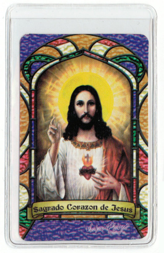 Sacred Heart of Jesus Bilingual Prayer card - 2GoodLuck & My Jaguar Books