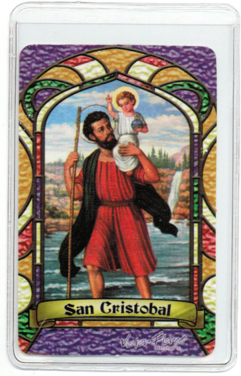 St. Christopher Bilingual Prayer card - 2GoodLuck & My Jaguar Books