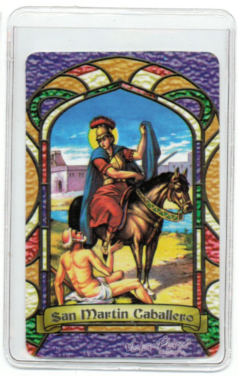 St. Martin Cavalier Bilingual Prayer card - My Jaguar Books