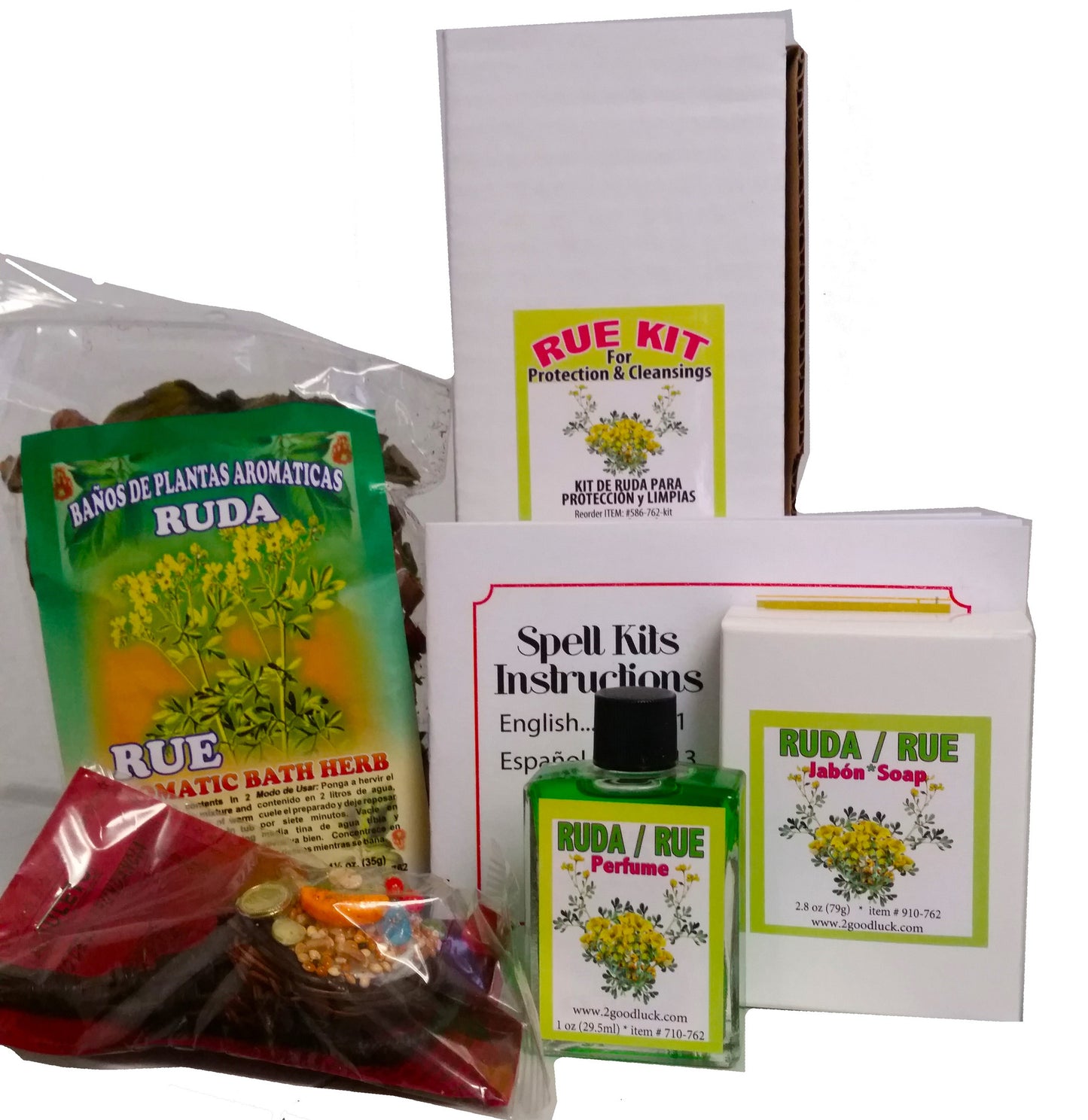 Rue Bath Kit For Protection & Cleansings with Perfume and Amulet