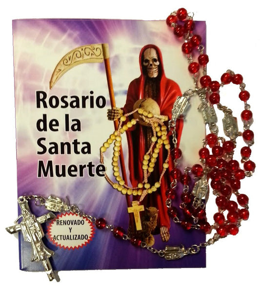 Beautiful Holy Death Rosary with Prayer Book / Rosario de la Santa Muerte - 2GoodLuck & My Jaguar Books