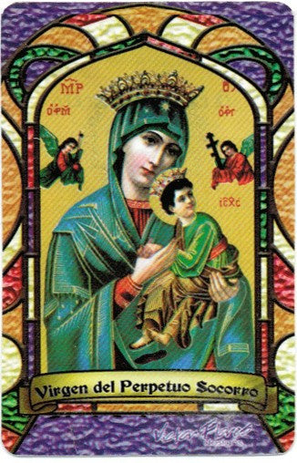 Virgin of Perpetual Assistance Bilingual Prayer card - 2GoodLuck & My Jaguar Books
