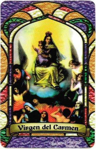 Virgin Carmen Bilingual Prayer card / Virgen del Carmen - Vela de Atracción & My Jaguar Books