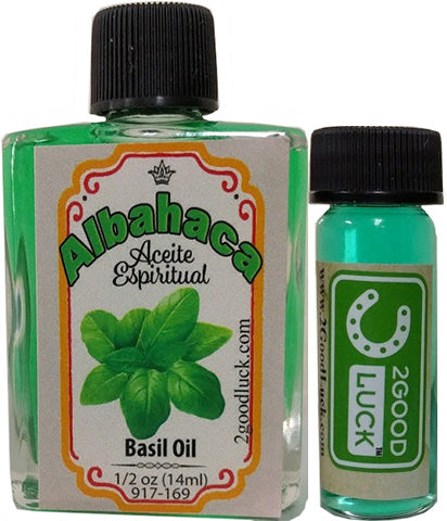 Basil Spiritual Oil With 1 Dram Perfume Set / Aceite Espiritual de Albahaca