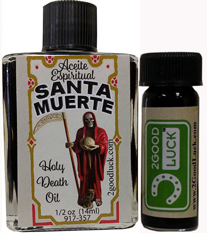 Holy Death Spiritual Oil  With 1 Dram Perfume Set / Aceite Santa Muerte