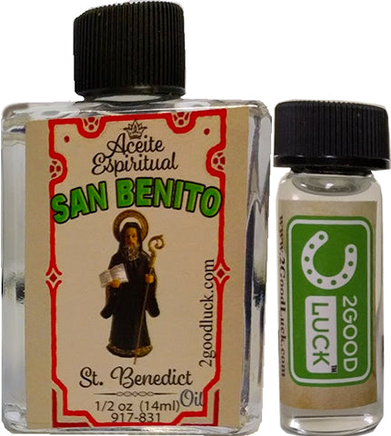 St. Benedict Spiritual Oil  With 1 Dram Perfume Set  / Aceite Espiritual de San Benito