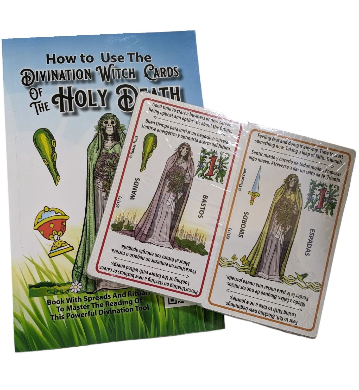 Divination Witch Cards of the Holy Death - Book And 48 Cards With Interpretations And Spreads