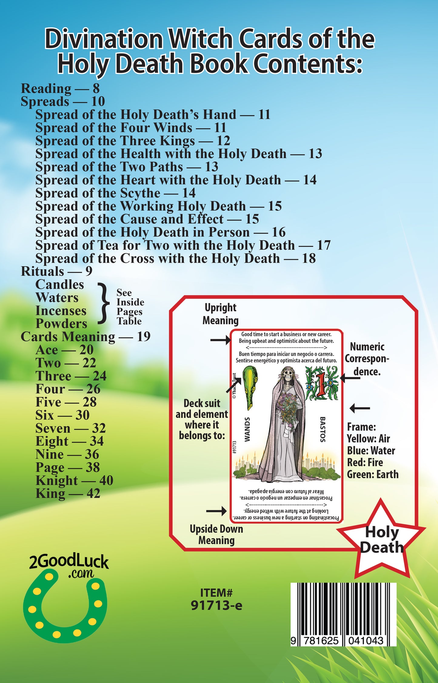 Divination Witch Cards of the Holy Death - Book And 48 Cards With Interpretations And Spreads